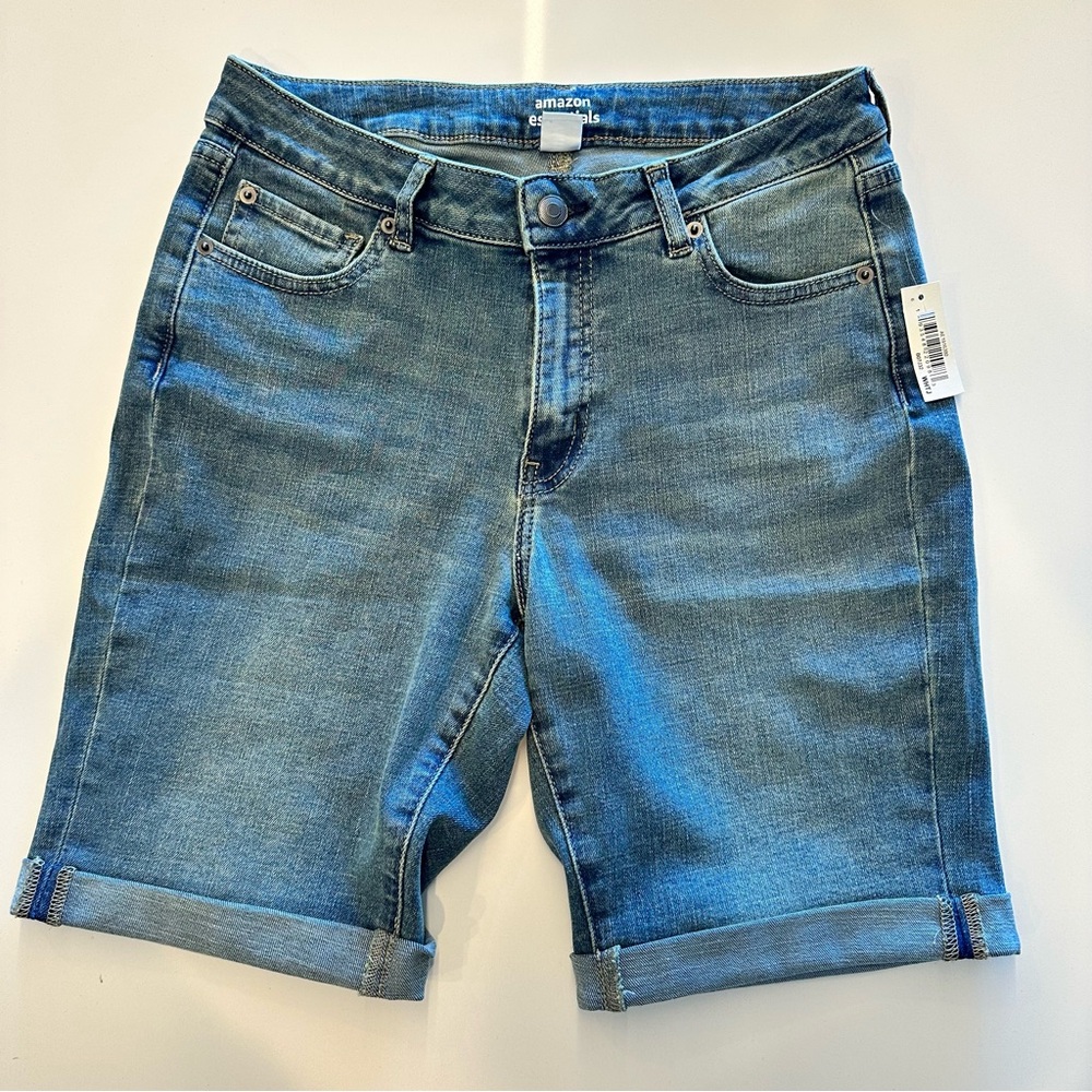Mid Rise Denim Shorts